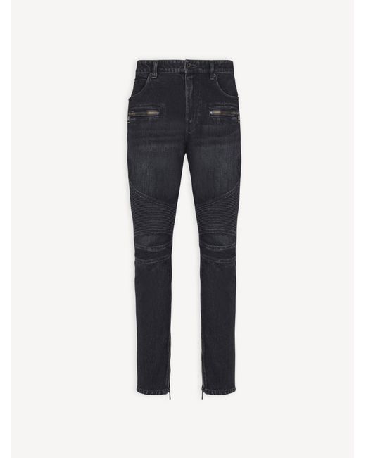 Balmain Blue Biker Jeans for men