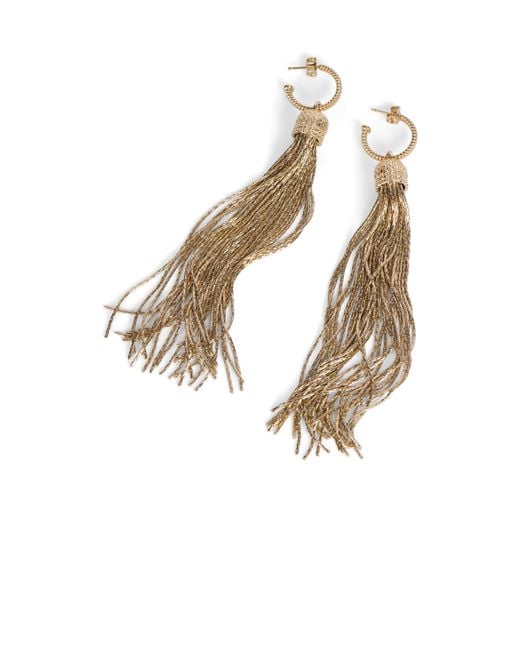 Balmain Metallic Brass Tassel Earrings