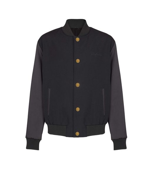 Balmain Blue Varsity Jacket for men