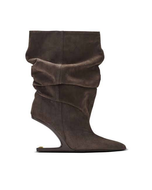 Balmain Black No Wedge Suede Ankle Boots