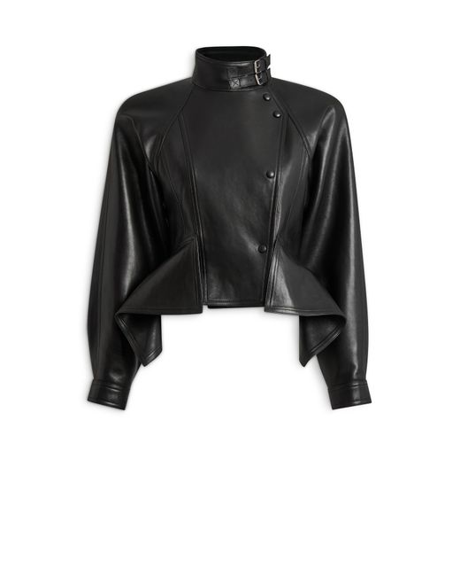 Balmain Black Lambskin Pilot Jacket