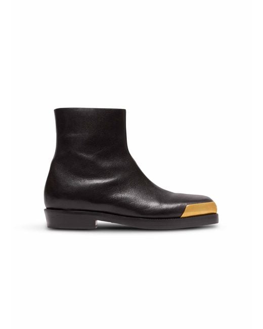 Balmain Black Square-Toe Boots for men