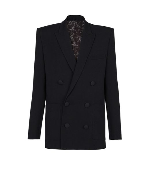 Balmain Blue Grain De Poudre Blazer for men