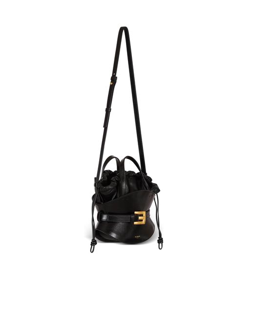 Balmain Shuffle Mini Leather Bag Black