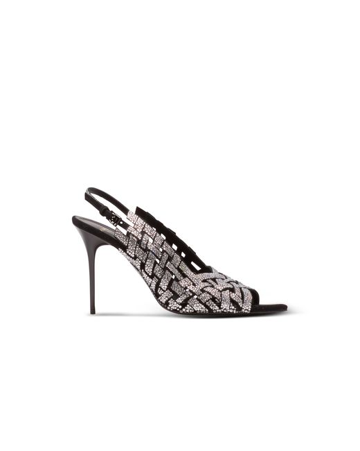 Balmain Metallic Fringed Suede And Rhinestone Sandals