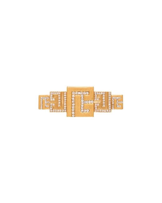 Balmain White 3D Pb Brooch With Crystals