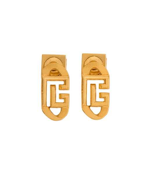 Balmain White Sync Pb Brass Earrings for men