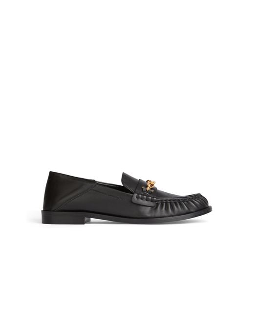 Balmain Black Sync Smooth Leather Loafers for men