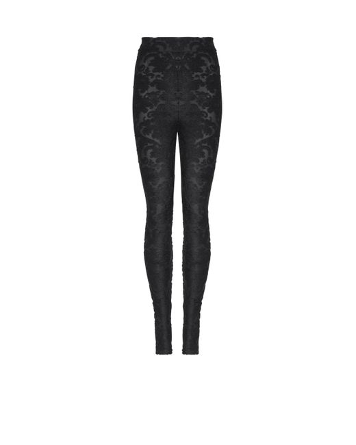 Balmain Black Baroque Patterned Leggings