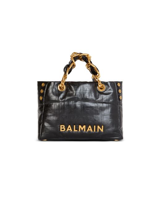Balmain Black Small 1945 Soft Tote Bag