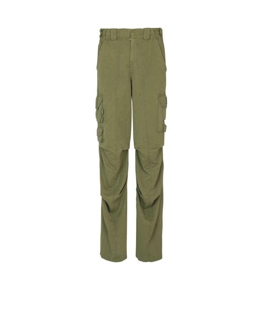 Balmain Green Stamp Cargo Pants for men