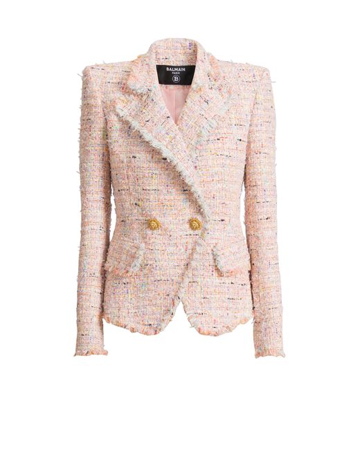 Balmain Pink Tweed 2-Button Jacket