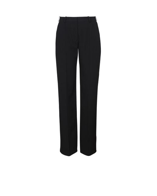 Balmain Black Tailored Grain De Poudre Trousers