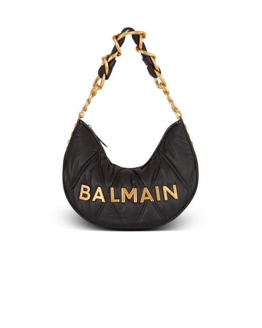 Balmain Black 1945 Soft Moon Bag for men
