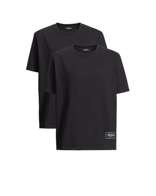 Balmain Black Pack Of 2 Vintage T-Shirts for men