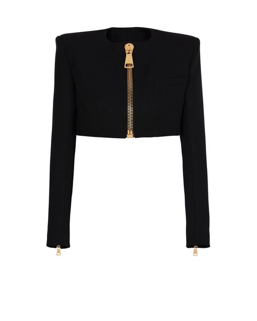 Balmain Black Cropped Jacket