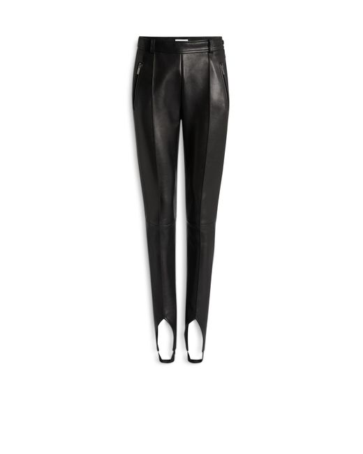 Balmain Black Lambskin Trousers With Stirrup