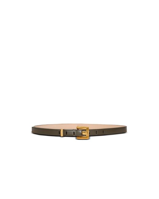 Balmain White Anthem Smooth Leather Belt