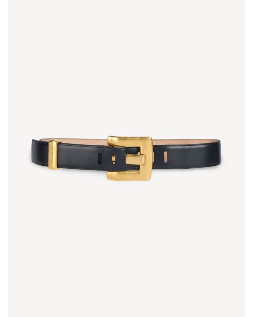 Balmain Black Anthem Belt 4.5Cm-Calfskin
