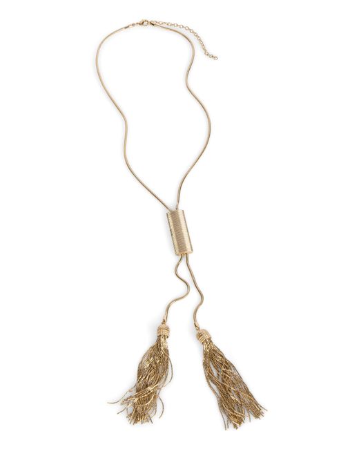 Balmain Natural Long Brass Tassel Necklace