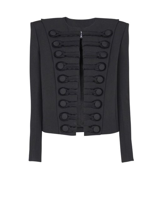 Balmain Black Grain De Poudre Edge-To-Edge Spencer Jacket