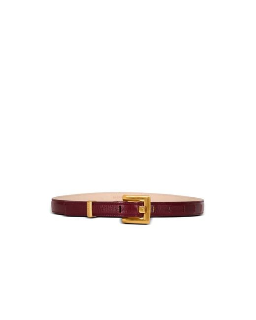 Balmain White Anthem Calfskin Leather Belt