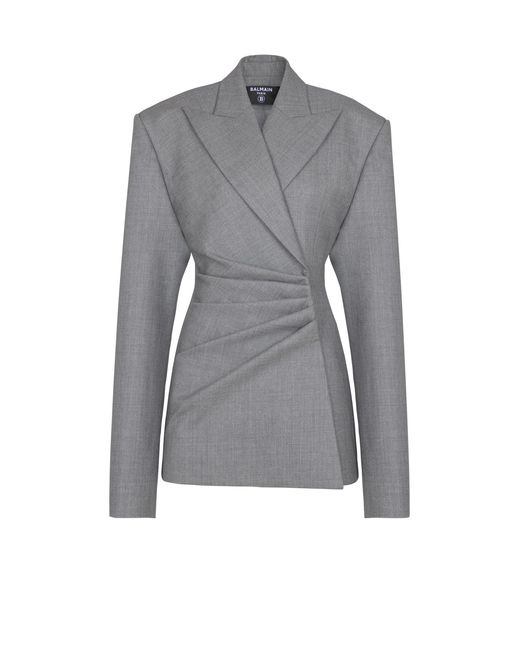 Balmain Gray Short Jacket Dress