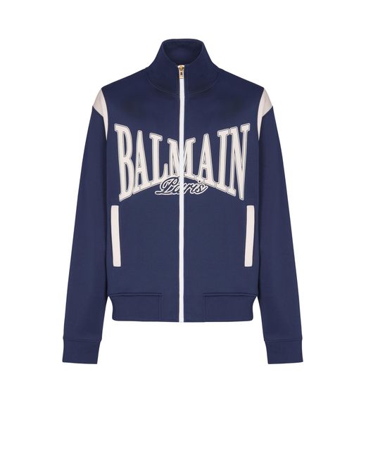 Balmain Blue College Zipped Tracksuit Jacket for men