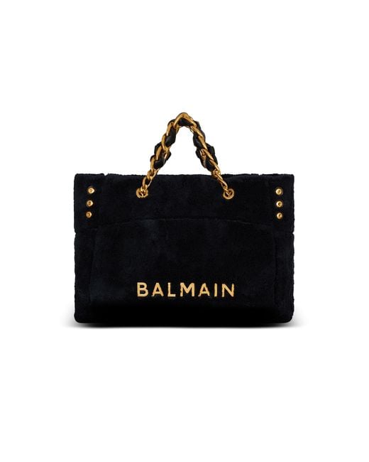 Balmain Black 1945 Soft Terry Tote Bag