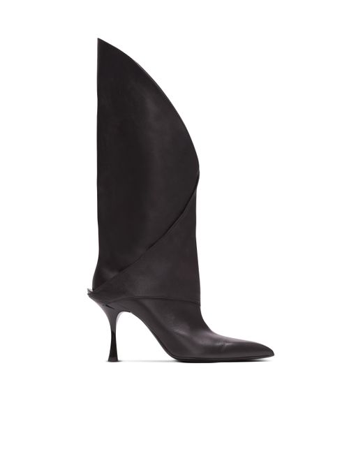 Balmain White Twist Heeled Leather Boots