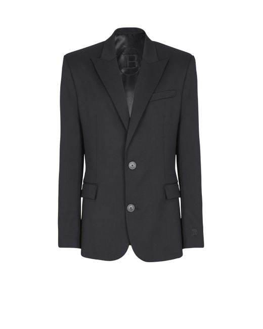 Balmain Blue 2-Buttons Wool Jacket for men