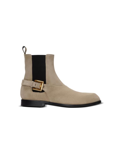 Balmain White Anthem Chelsea Boots for men