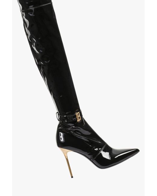 white vinyl thigh high boots