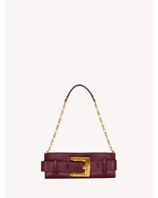 Balmain Purple Anthem Calfskin Leather Clutch