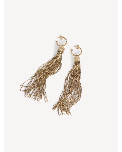 Balmain Metallic Brass Tassel Earrings
