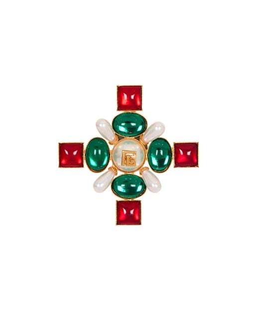 Spilla Barocca di Balmain in Red