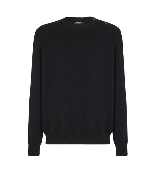 Balmain Black Fine Eco-Cashmere Jumper for men