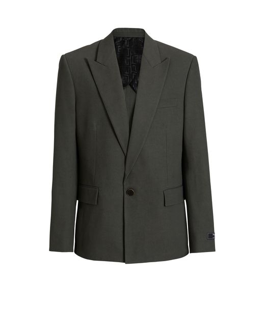Balmain Black Cotton Twill 1-Button Jacket for men