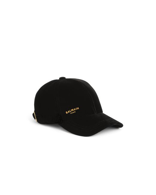 Balmain Black Paris Velvet Cap