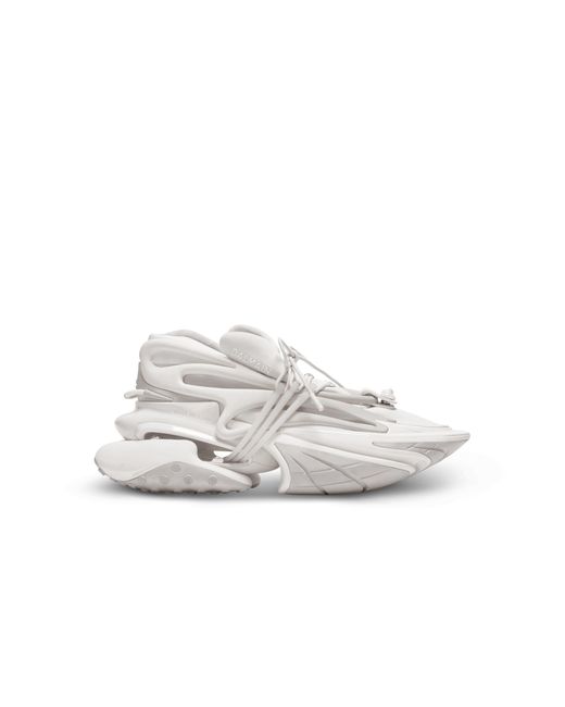 Balmain White Neoprene And Leather Unicorn Low-Top Sneakers for men