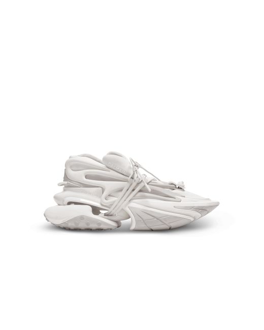 Balmain White Neoprene And Leather Unicorn Low-Top Sneakers for men