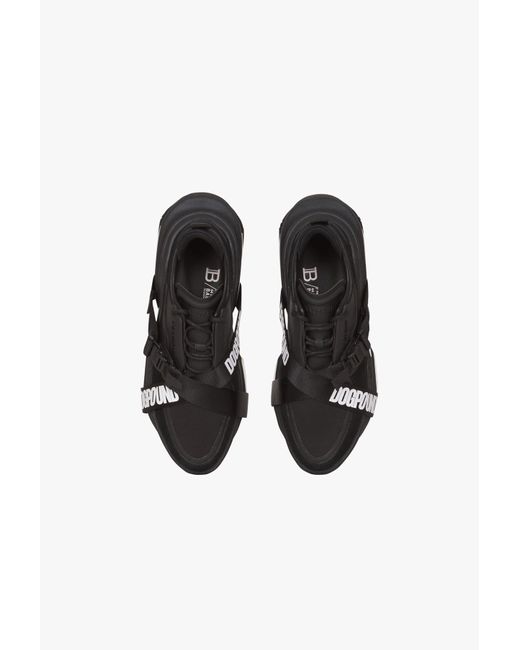 Balmain X Dogpound -black Leather And Knit B-bold Low-top Sneakers With  Straps for Men - Lyst