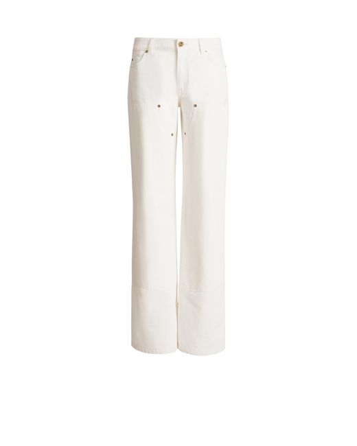 Balmain White Loose-Fit Denim Jeans