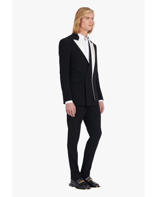 balmain black white blazer