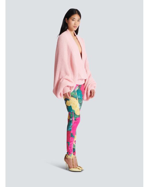 Pull Oversize En Maille Balmain en coloris Pink