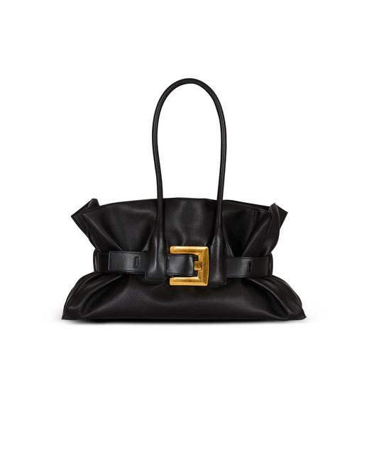 Balmain Black Large Calfskin Anthem Bag
