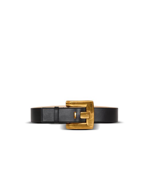 Balmain White Anthem Belt 4.5Cm-Calfskin