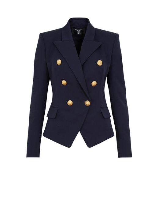 Balmain Blue Taillierte Wolljacke Mit 6 Knöpfen