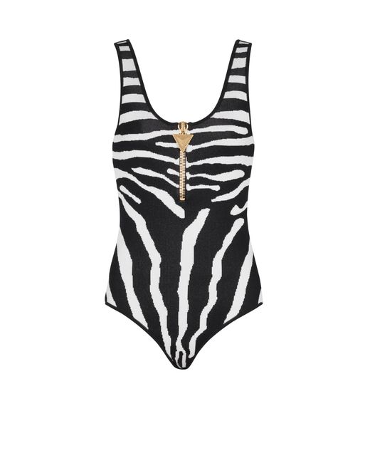Balmain White Zebra Jacquard Body