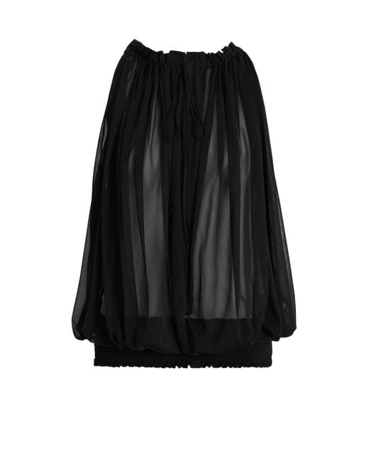 Balmain Black Sleeveless Muslin Top